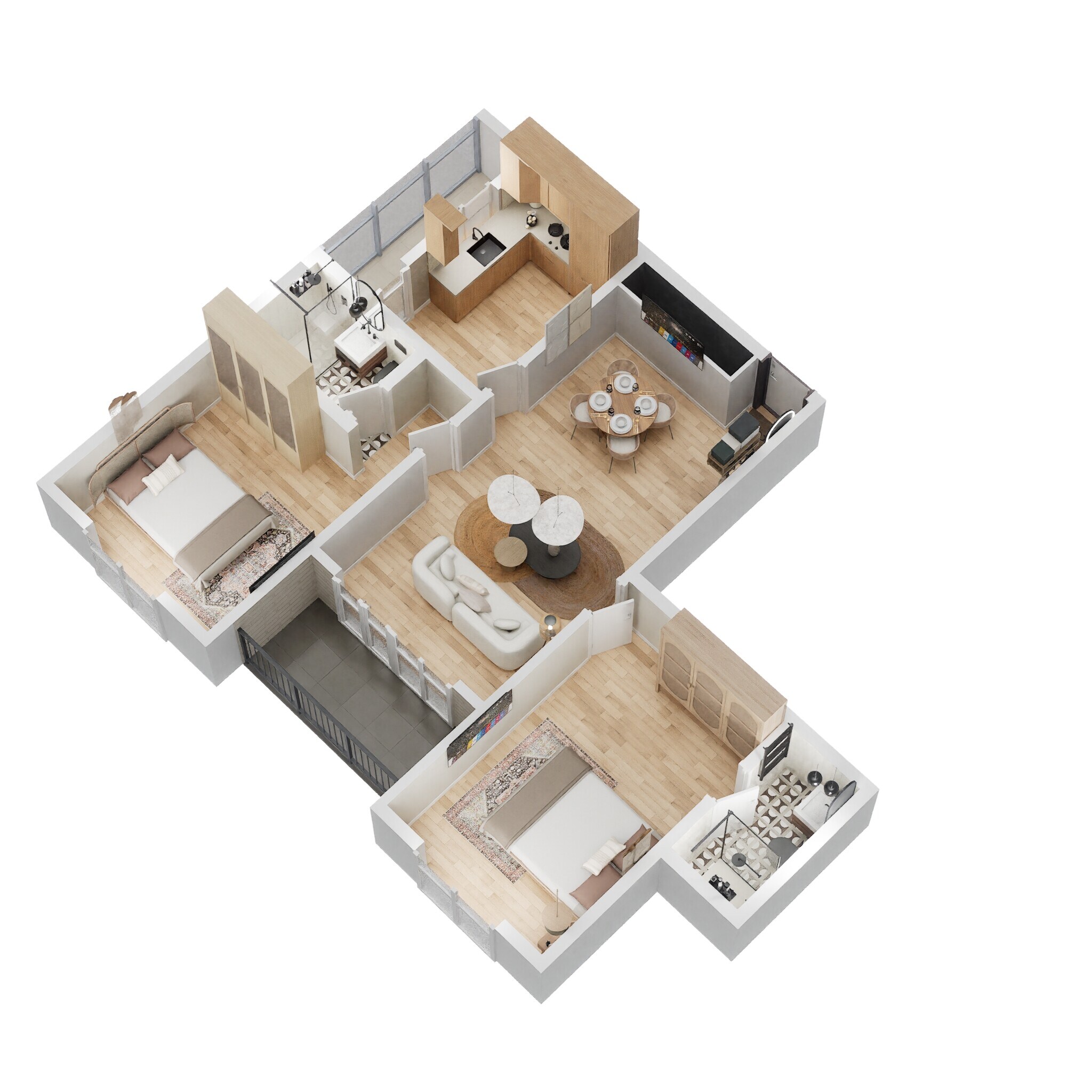 2 BHK 630 Sq. Ft. Apartment