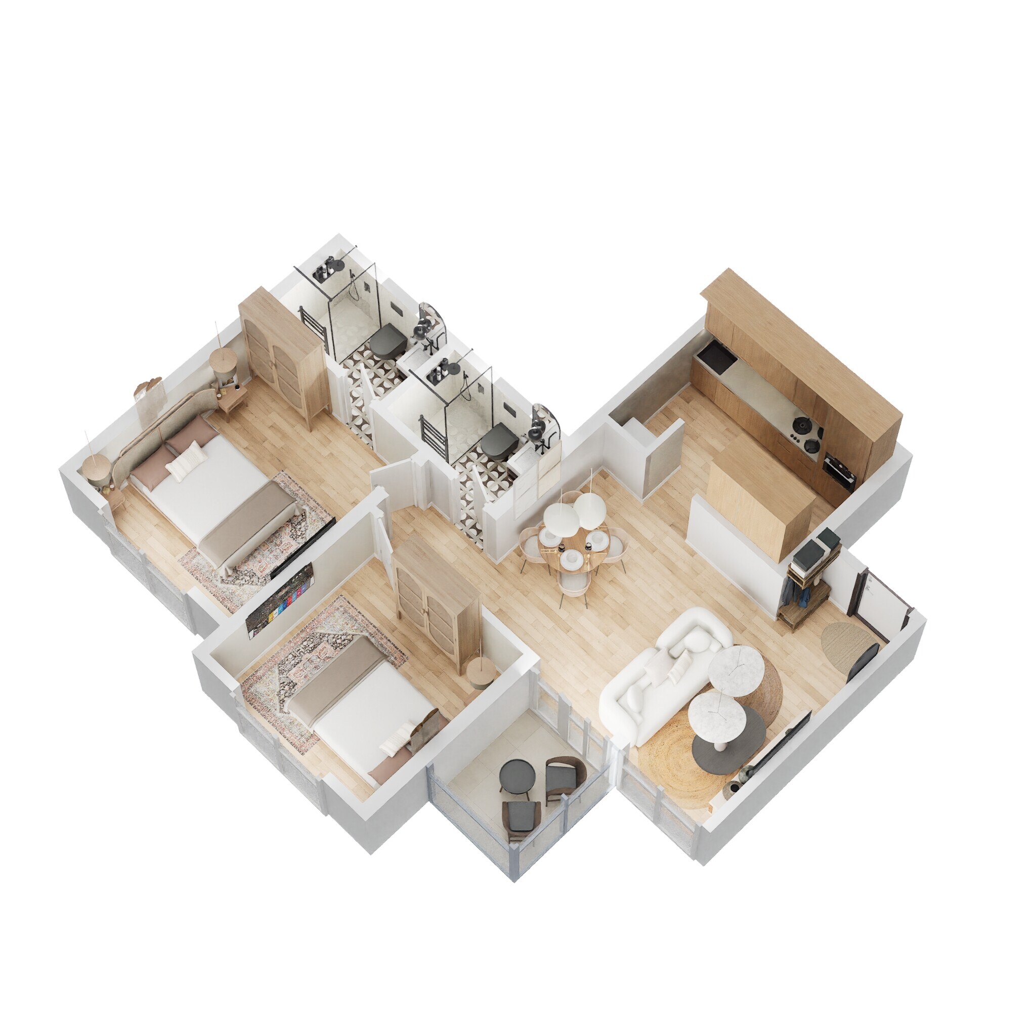 2 BHK 681 Sq. Ft. Apartment