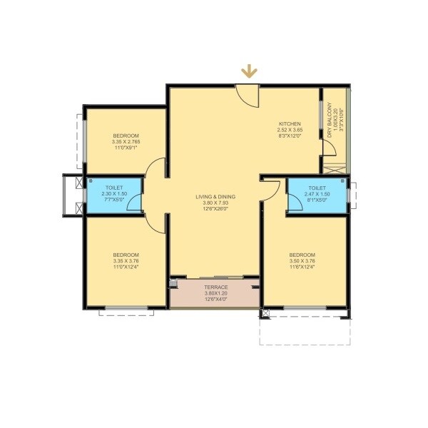 3 BHK 1452 Sq. Ft. Apartment