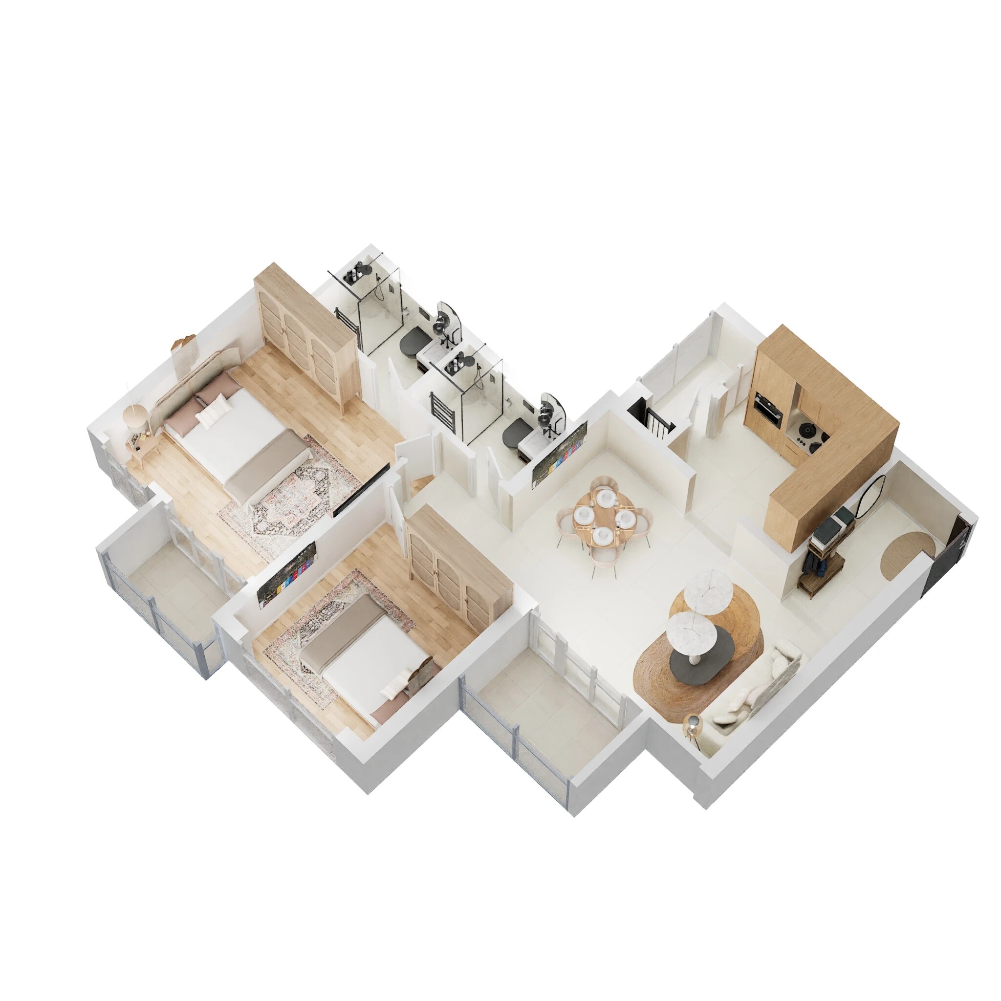 2 BHK 807 Sq. Ft. Apartment