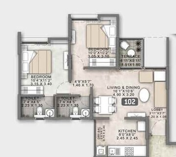  2 BHK Apartment at VTP HiLife, Wakad – for Sale