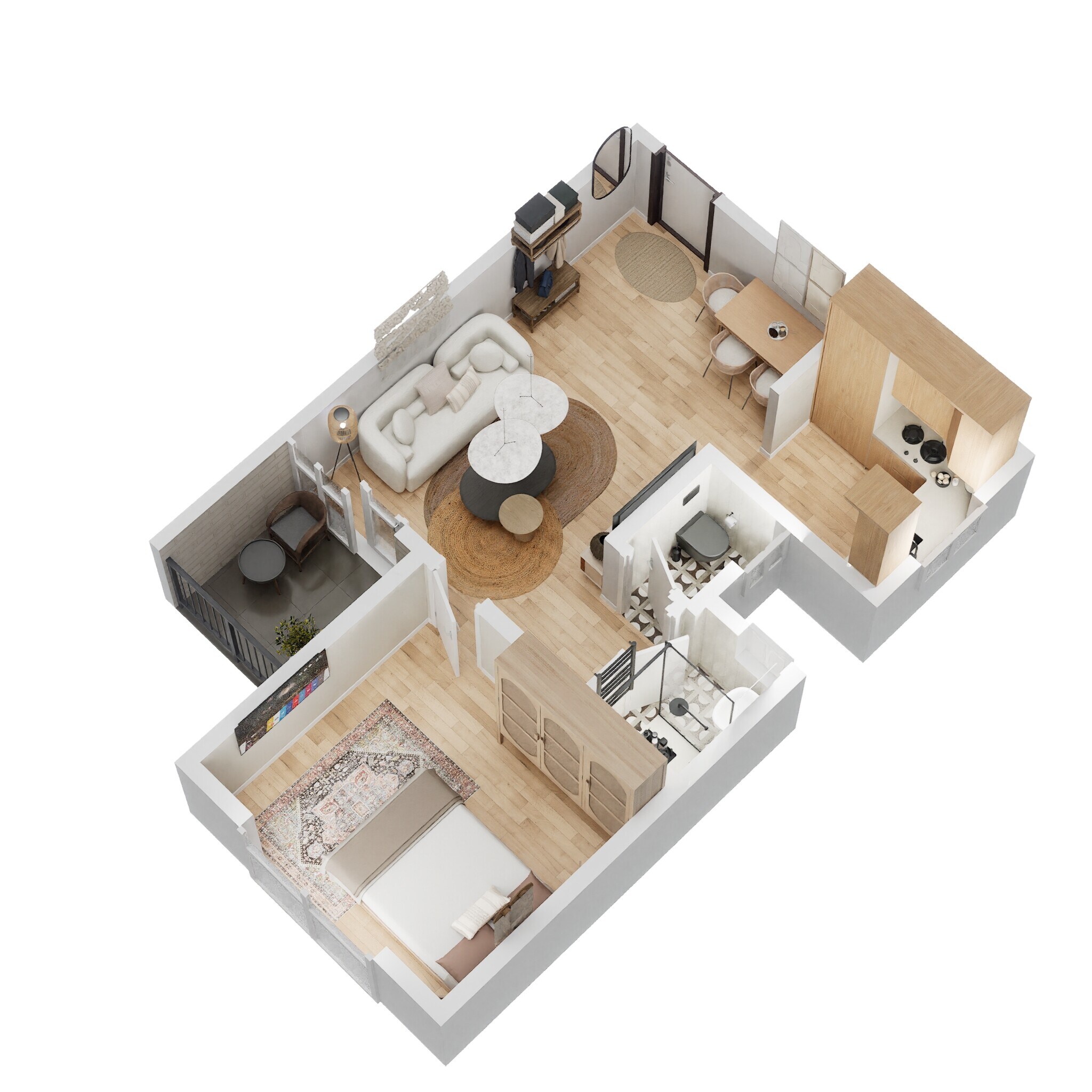 Floor plan of 1 BHK 447 Sq. Ft. Apartment in VTP Pegasus, Pune