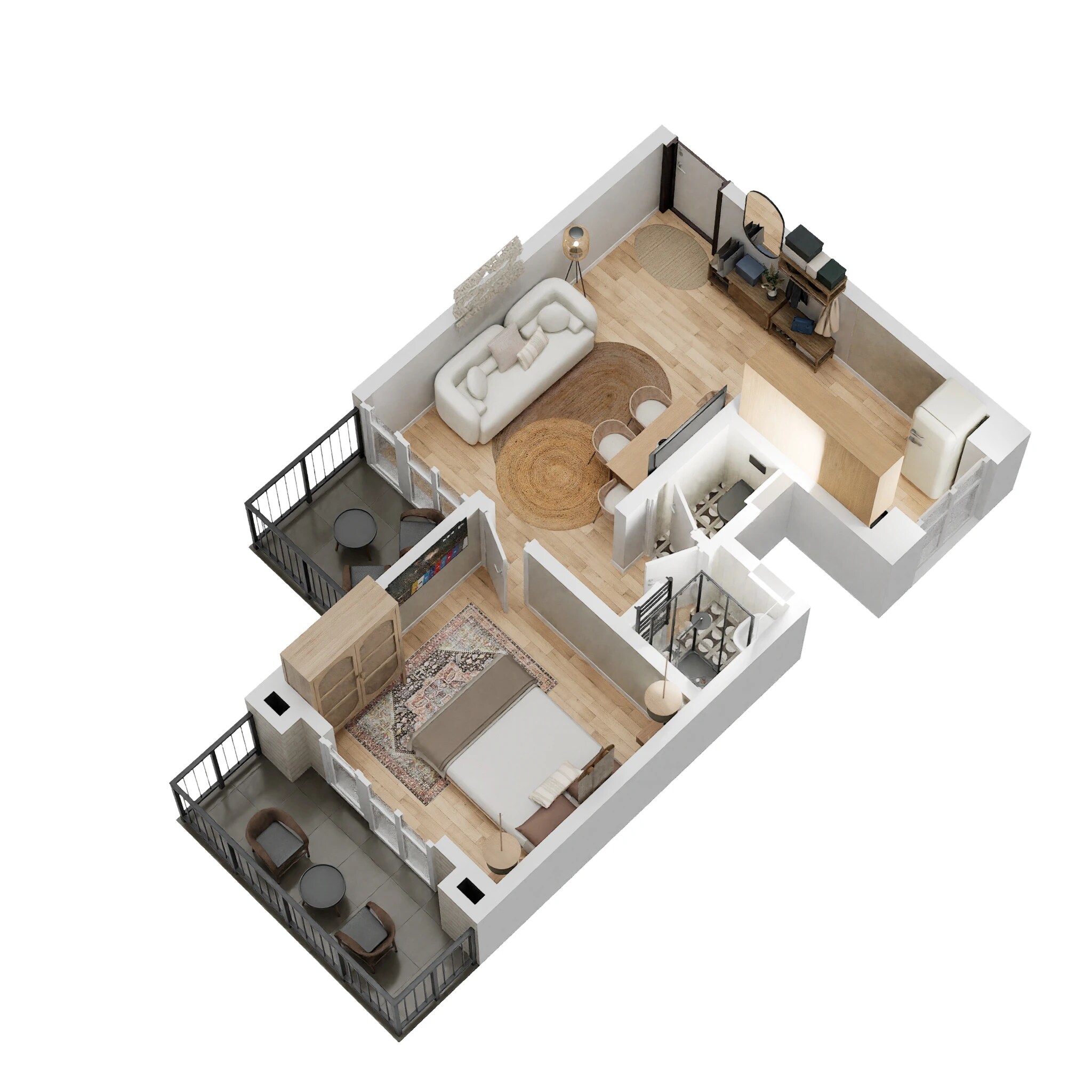 Floor plan of 1 BHK 429 Sq. Ft. Apartment in VTP Pegasus, Pune