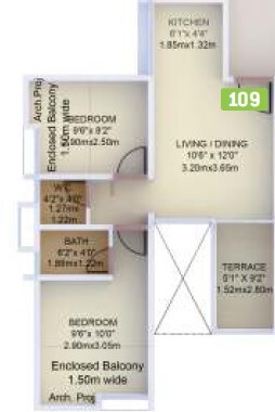 vtp purvanchal apartment 2bhk 500sqft 1