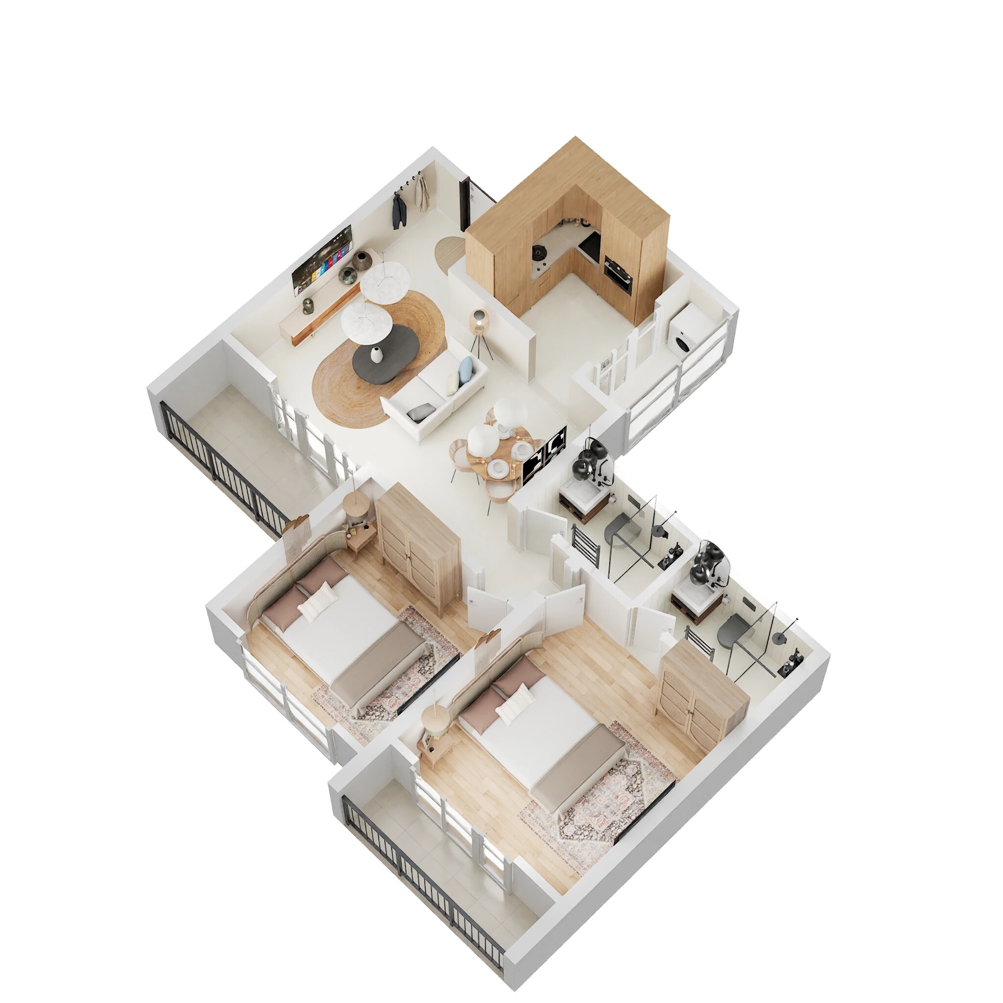 2 BHK 728 Sq. Ft. Apartment