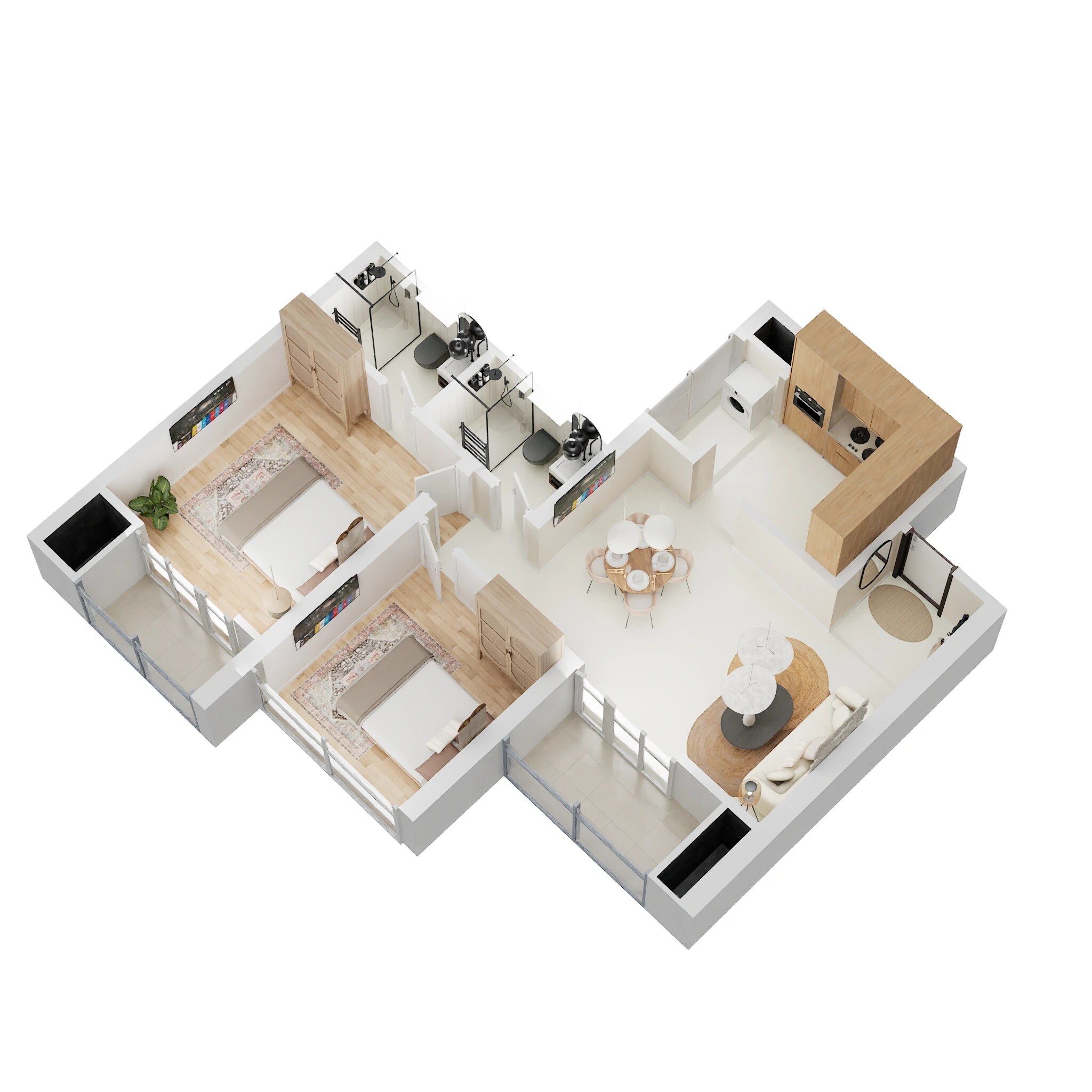 2 BHK 845 Sq. Ft. Apartment