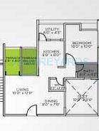 Floor plan of 1 BHK 702 Sq. Ft. Apartment in VTP Urban Nest, Pune