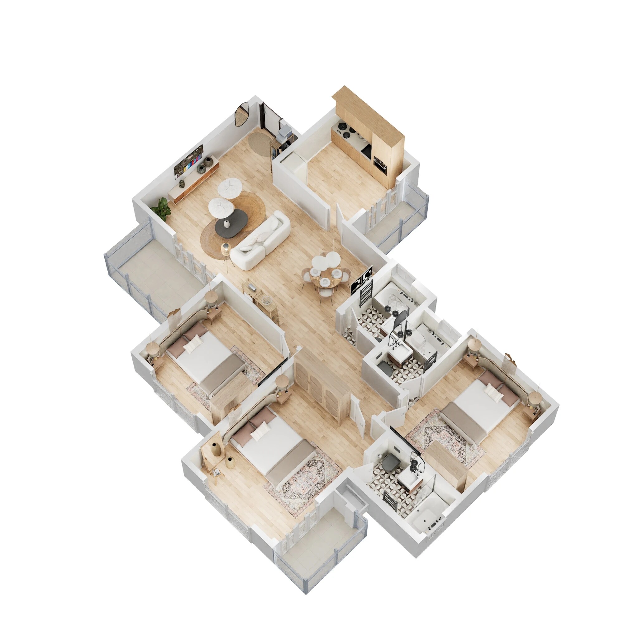 3 BHK 1215 Sq. Ft. Apartment