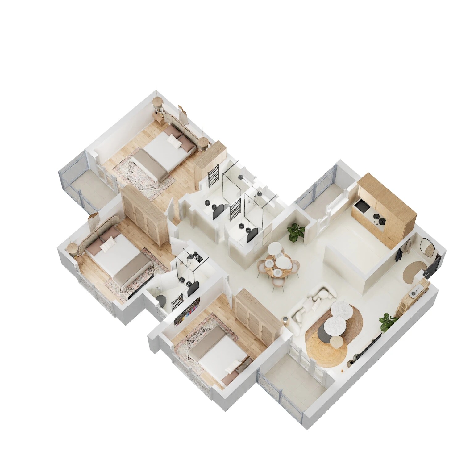 3 BHK 870 Sq. Ft. Apartment