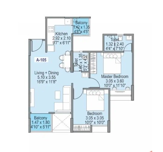 Other, wadhwani-om-mangalam-chaitanya 2 Bedroom 673 Sq.Ft. Apartment In Ravet Pune 9249008