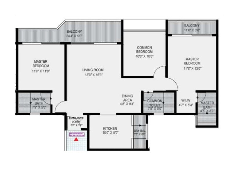 3 BHK 1106 Sq. Ft. Apartment