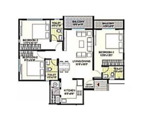  3 BHK Apartment at Welworth Purnam, Hinjewadi – for Rent