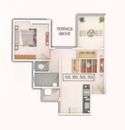 1 BHK 343 Sq. Ft. Apartment in Windsor County Phase II