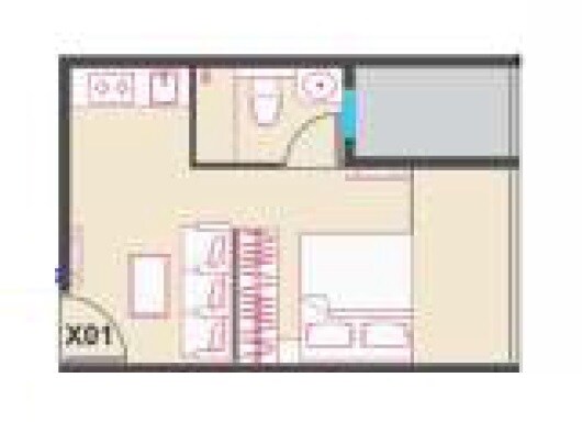 Floor plan of 221 Sq. Ft. Studio in Xrbia Balewadi, Pune