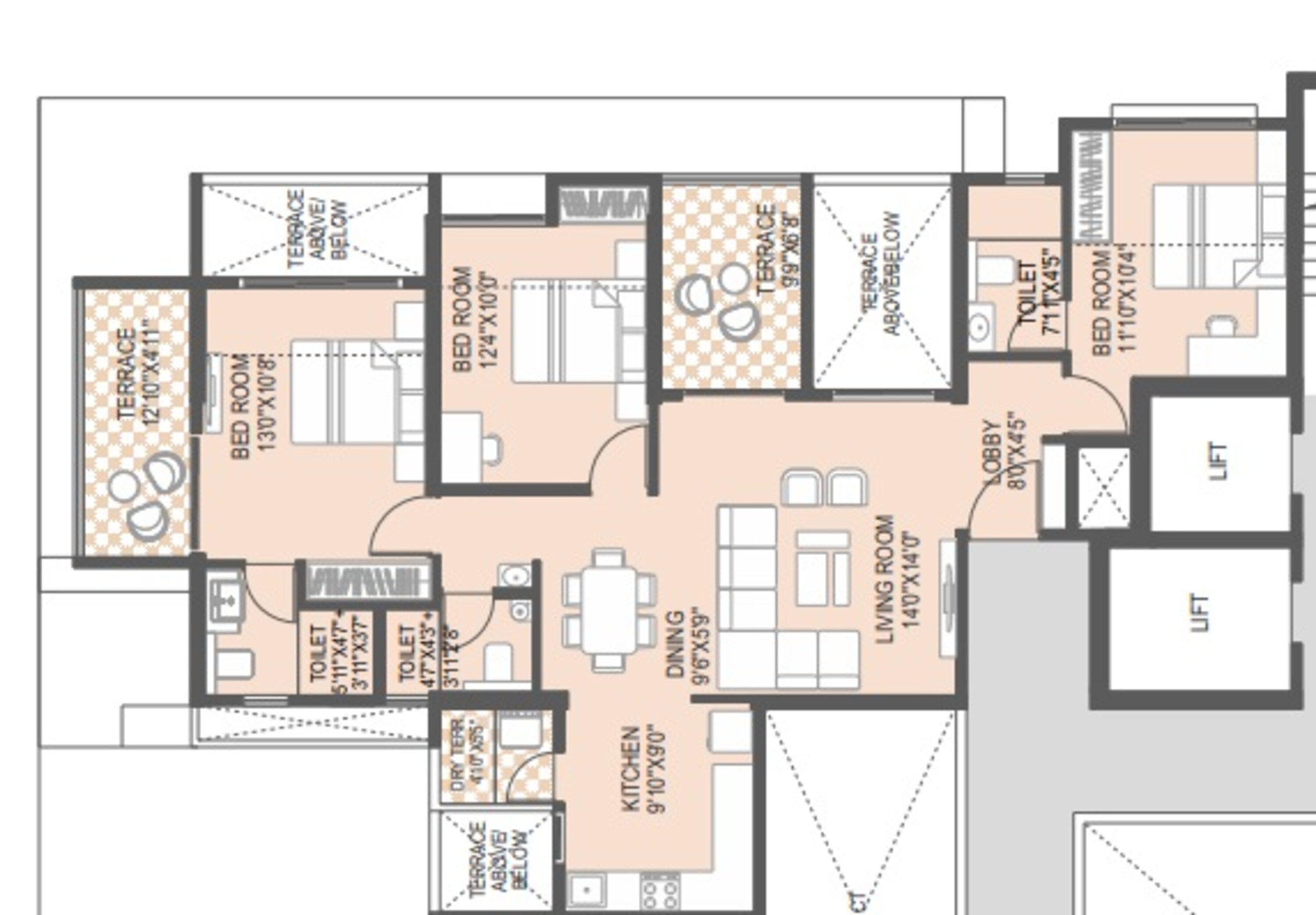 yashada vivanta vantage twenty one apartment 3 bhk 1092sqft 20214722124746