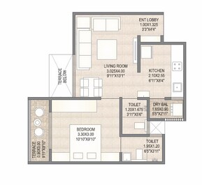 1 BHK 323 Sq. Ft. Apartment in Yashashree Mangalam Homes