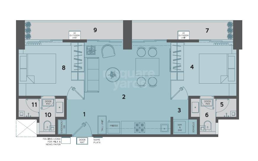 Floor plan of 406 Sq. Ft. Studio in Yashcon Neon, Pune