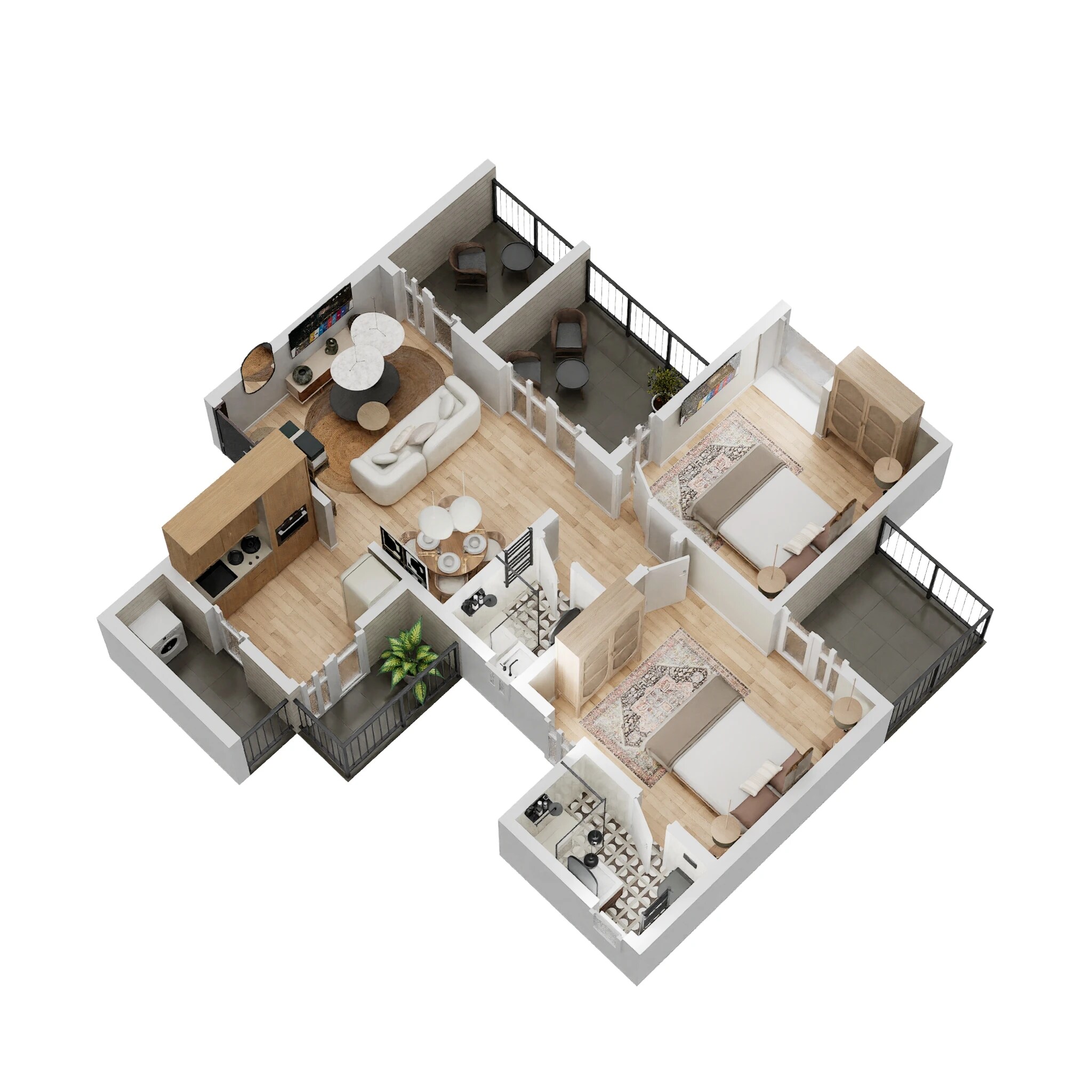 2 BHK 554 Sq. Ft. Apartment