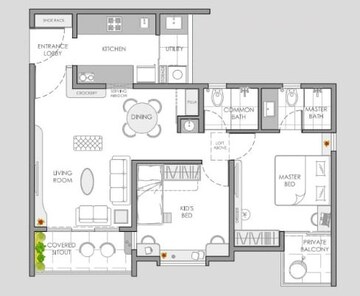  2 BHK Apartment at Yashwin Orizzonte, Kharadi – for Rent