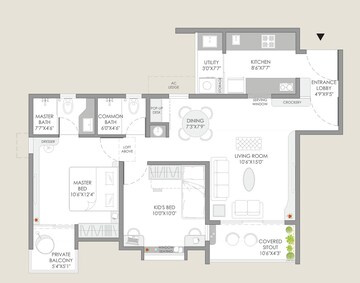  2 BHK Apartment at Yashwin Orizzonte, Kharadi – for Rent