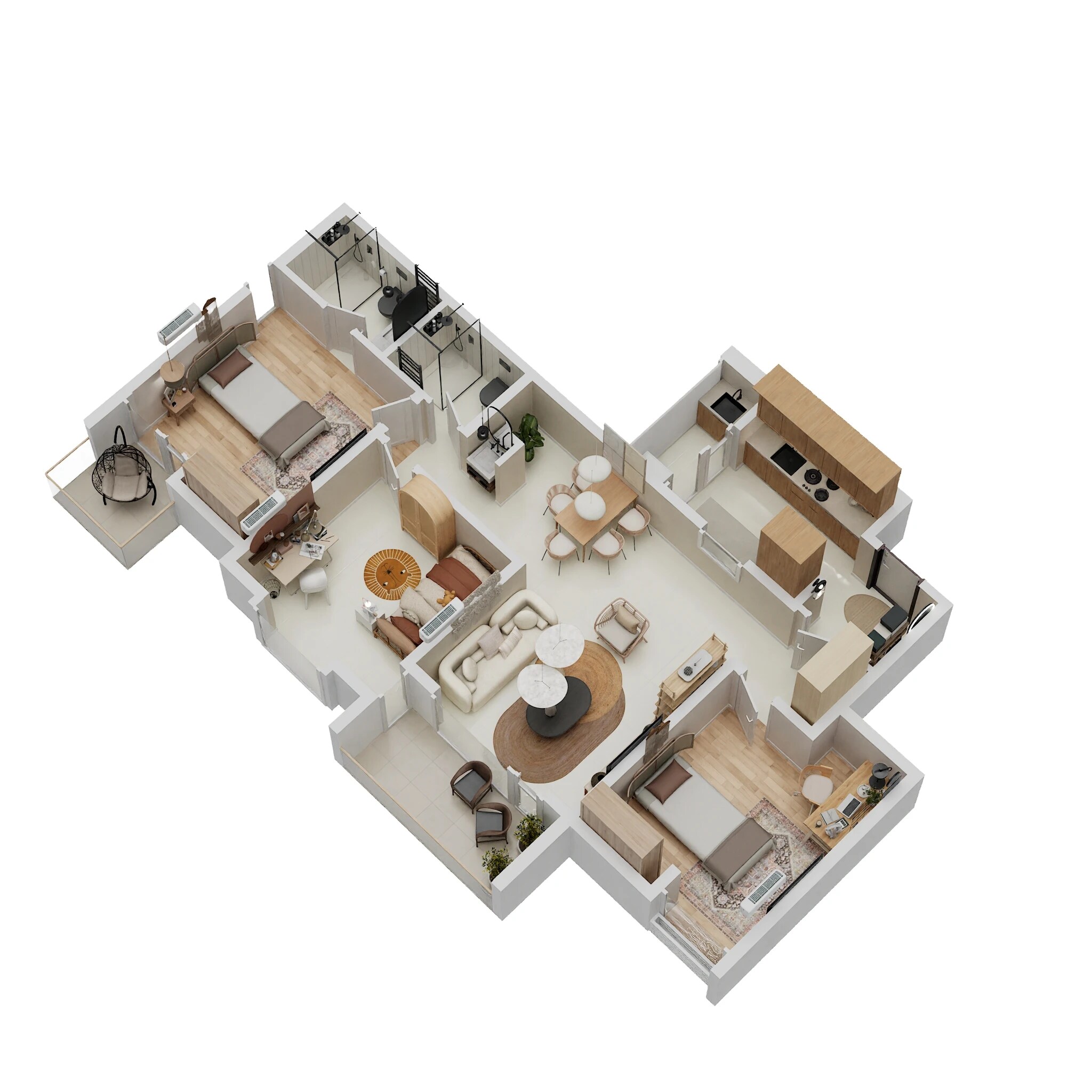 3 BHK 753 Sq. Ft. Apartment