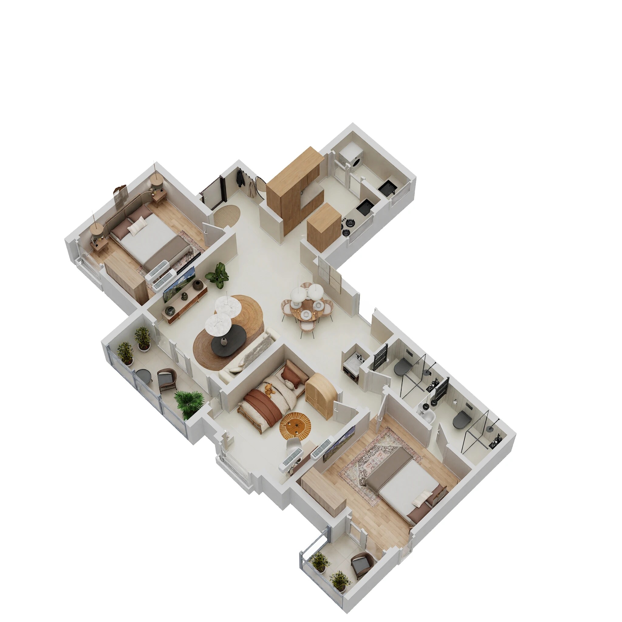 3 BHK 907 Sq. Ft. Apartment