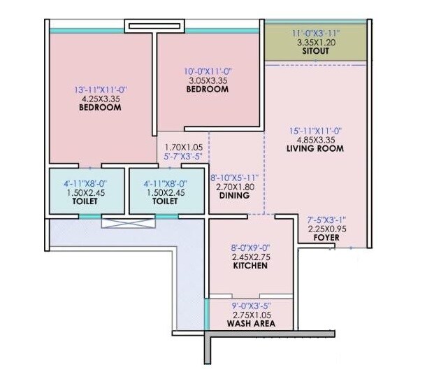 Other, yoo-pristine 2 Bedroom 817 Sq.Ft. Apartment In Chinchwad Pune 8970330