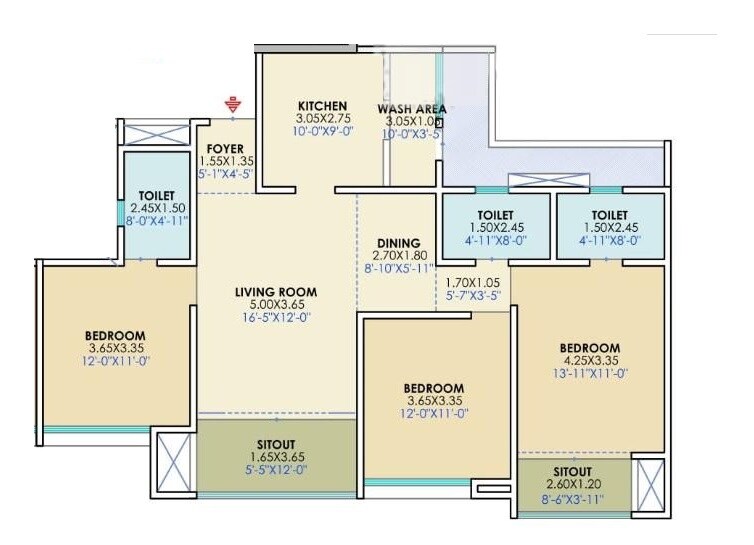 Other, yoo-pristine 3 Bedroom 1123 Sq.Ft. Apartment In Chinchwad Pune 8970267