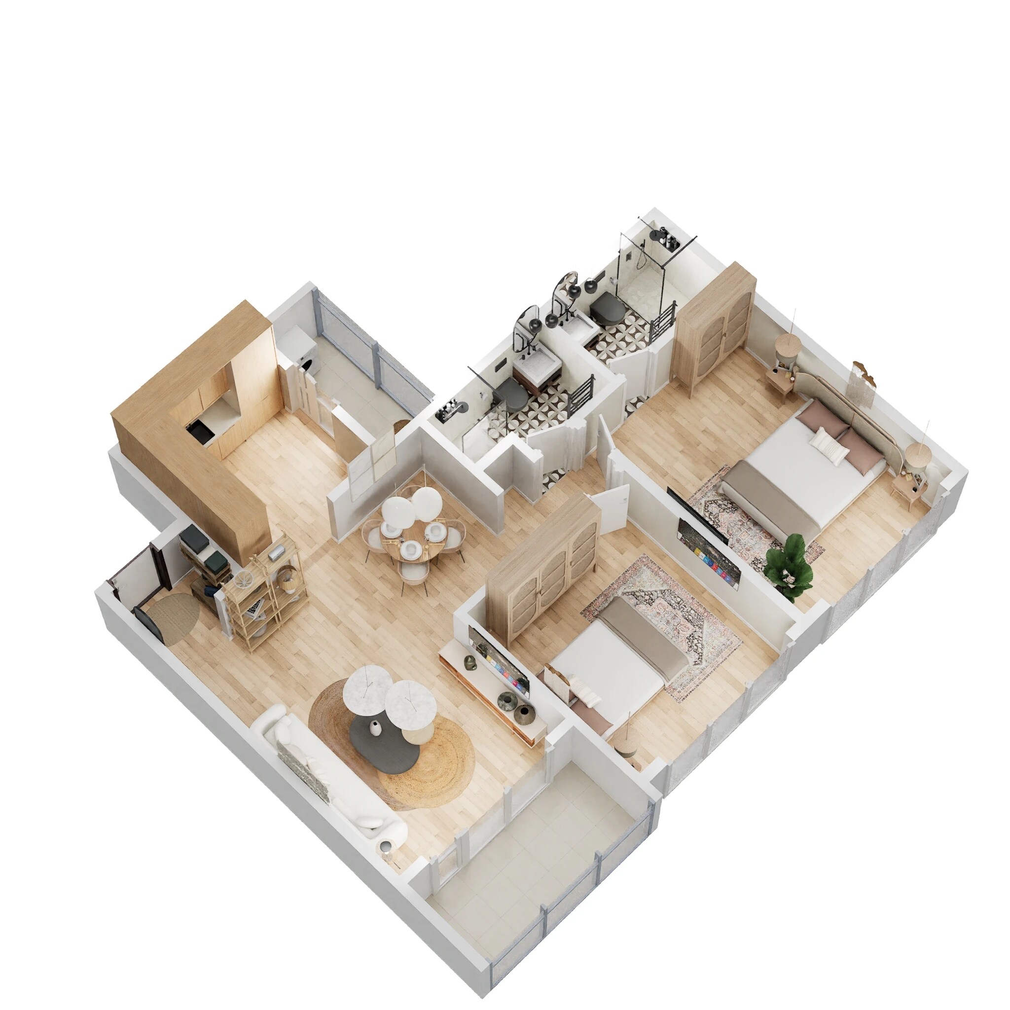 2 BHK 836 Sq. Ft. Apartment