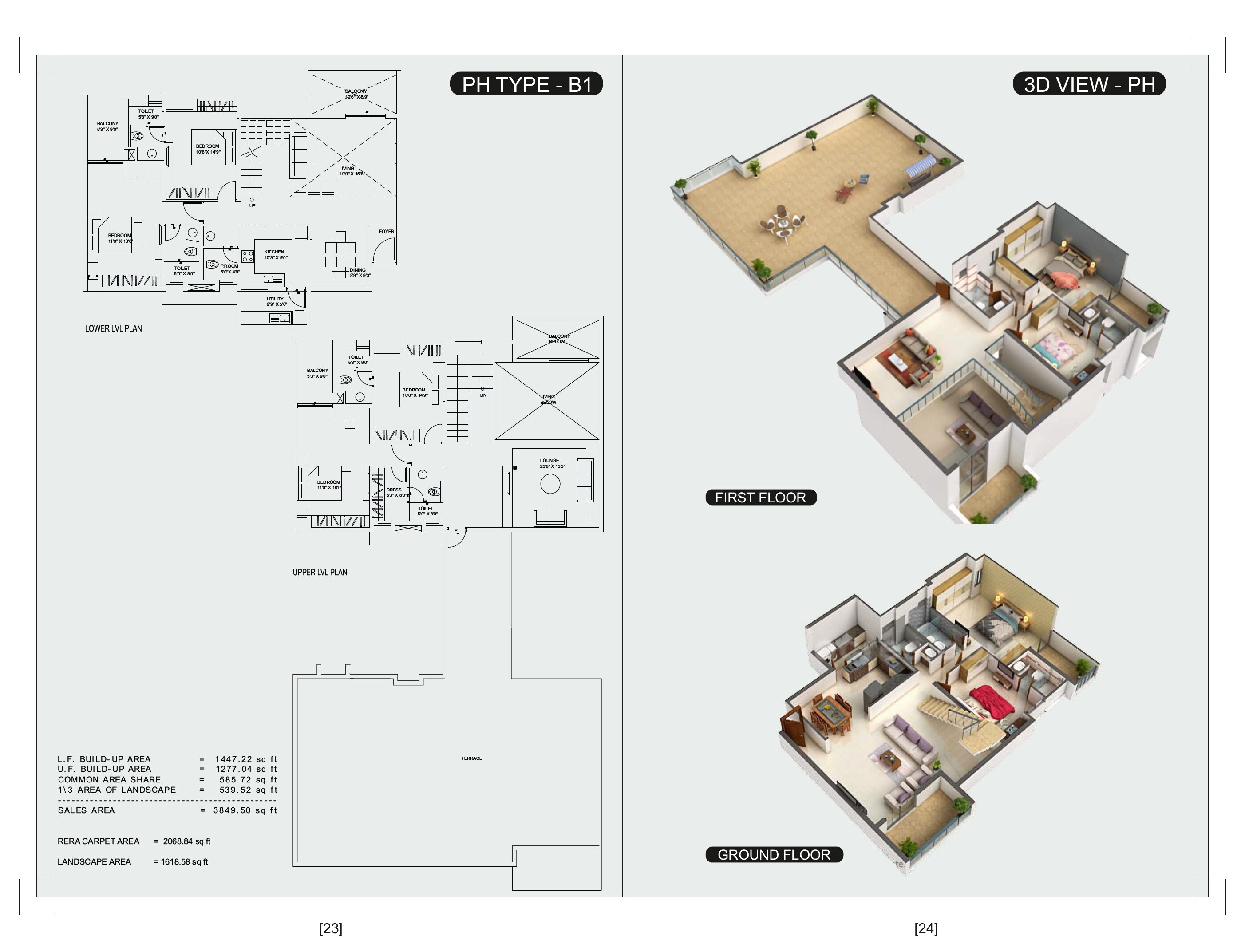 Floor plan of 4 BHK 3850 Sq. Ft. Penthouse in Rishabh The Parksyde, Raipur