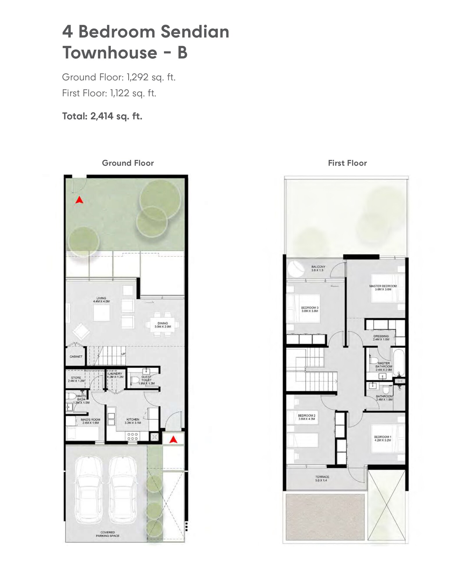 4 Beds 2414 Sq. Ft. Townhouse
