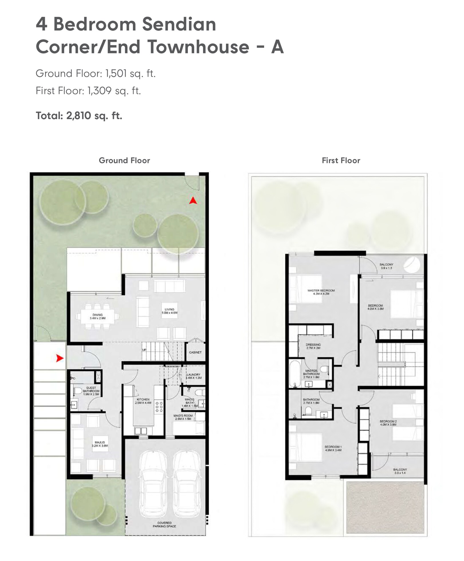 4 Beds 2810 Sq. Ft. Townhouse