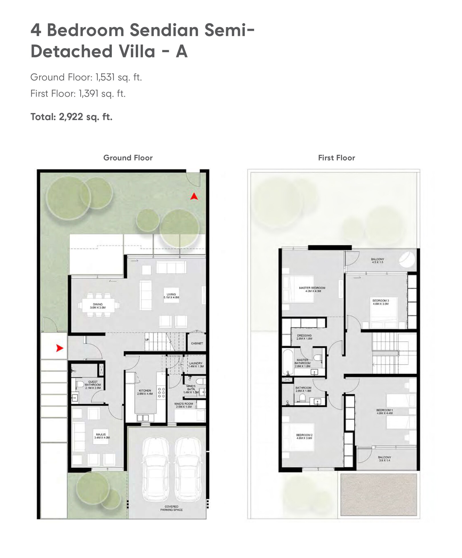 4 Beds 2922 Sq. Ft. Villa