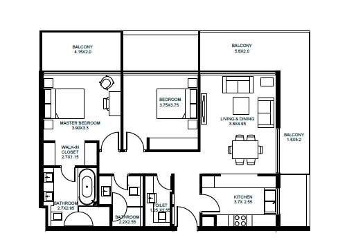 arada vida residences 2 apartment 2 bhk 1323sqft 20212803142850