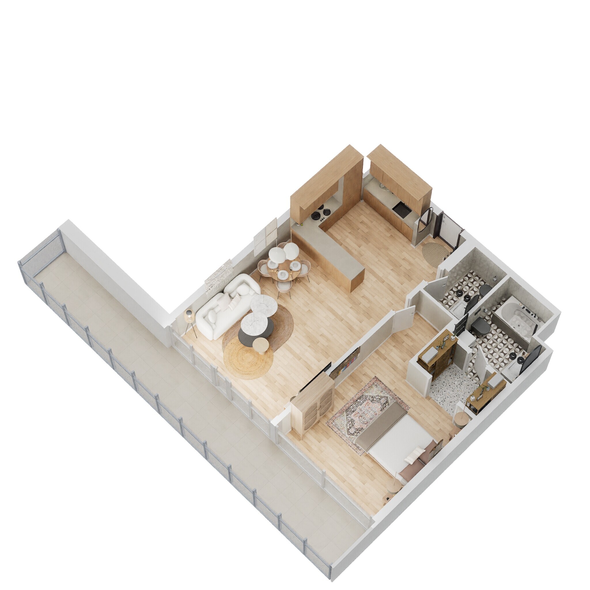 1 Bed 863 Sq. Ft. Apartment