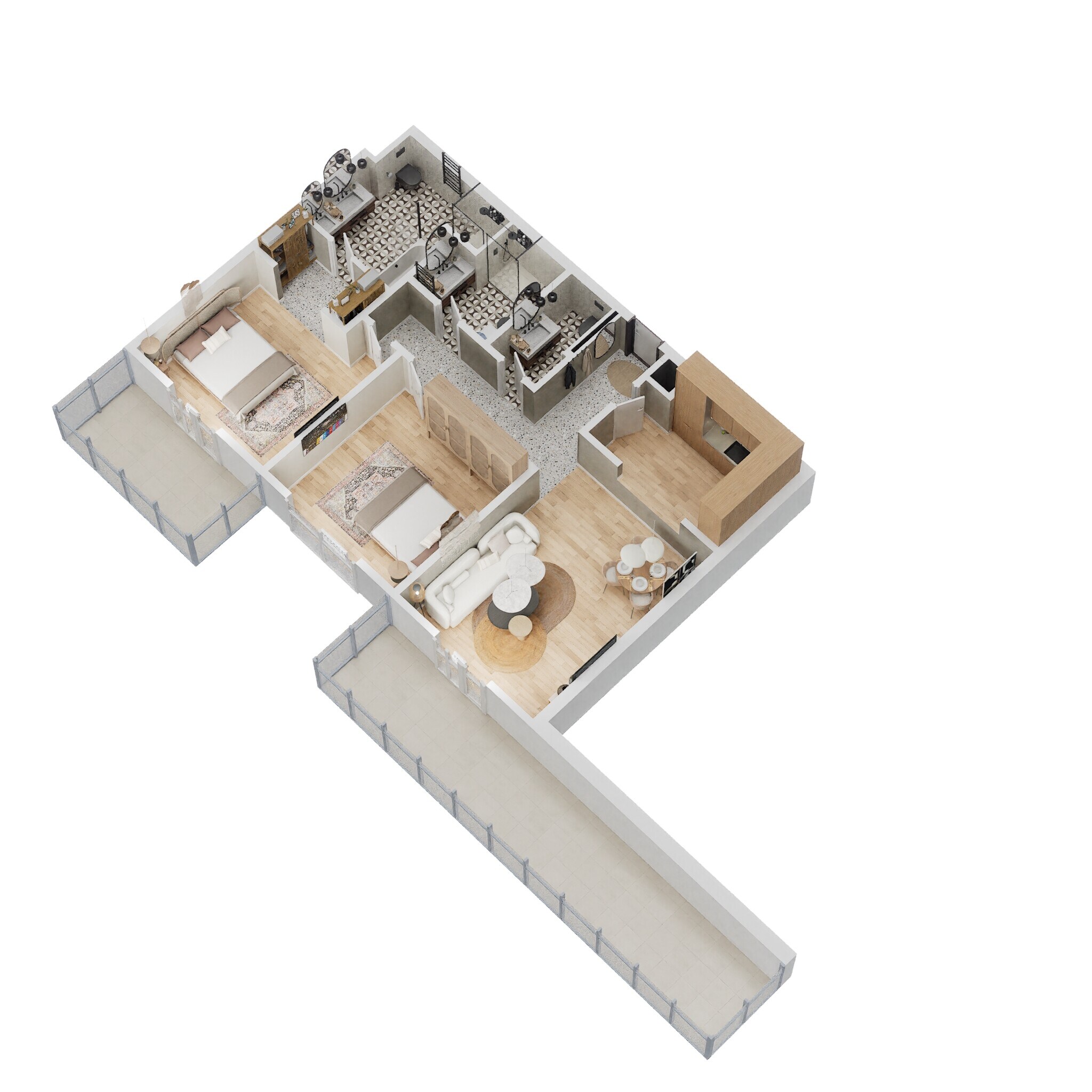 2 Beds 1354 Sq. Ft. Apartment