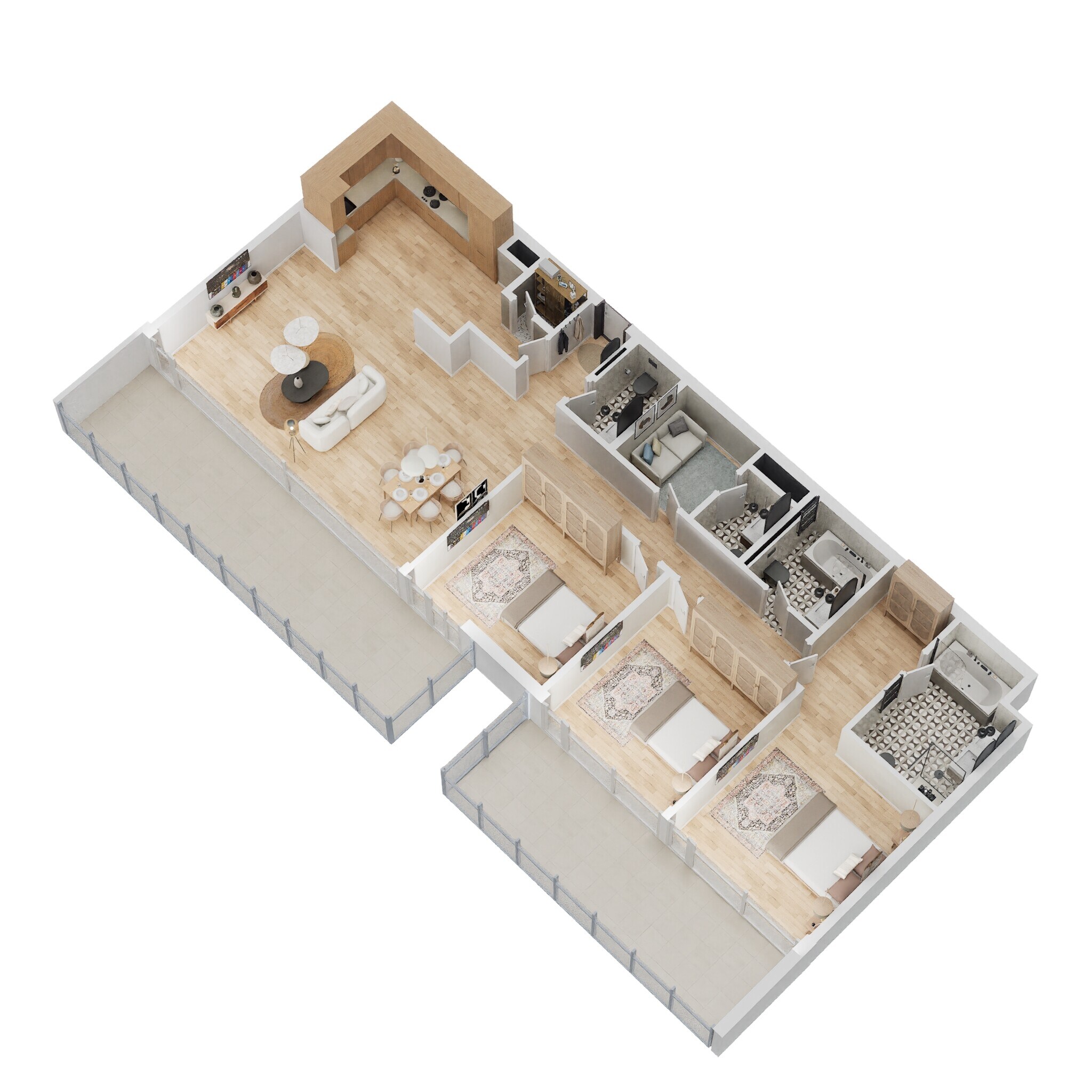 3 Beds 2313 Sq. Ft. Apartment