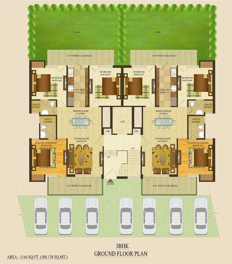 3 BHK 1164 Sq. Ft. Apartment