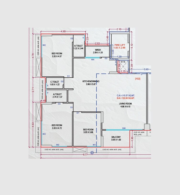 3 BHK 1244 Sq. Ft. Apartment