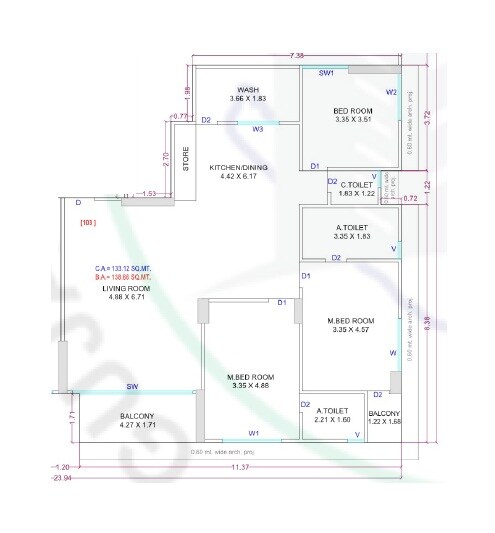 3 BHK 1432 Sq. Ft. Apartment