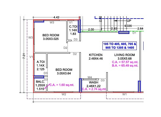 2 BHK 620 Sq. Ft. Apartment