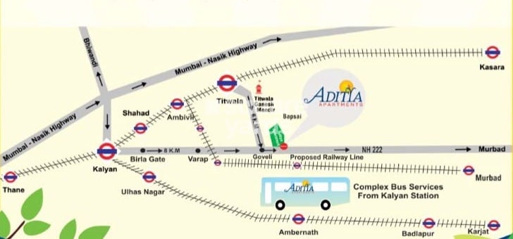Aditya Apartments Kalyan West Location Image