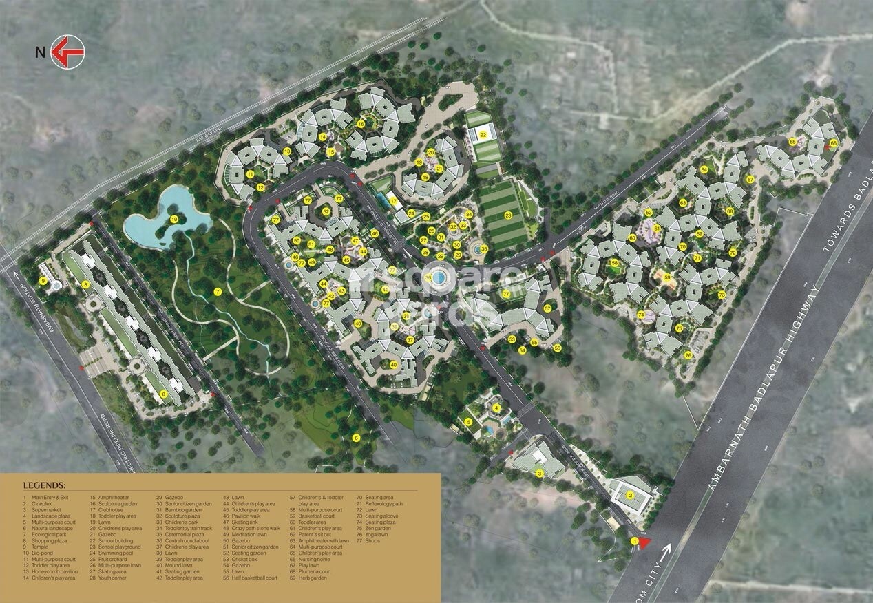 Ahuja-Prasadam_an aerial view of a city with a plane flying over it