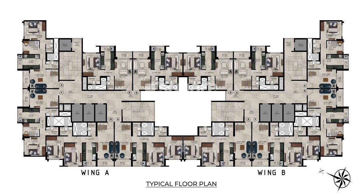 Ajmera Crosstown One Floor Plans