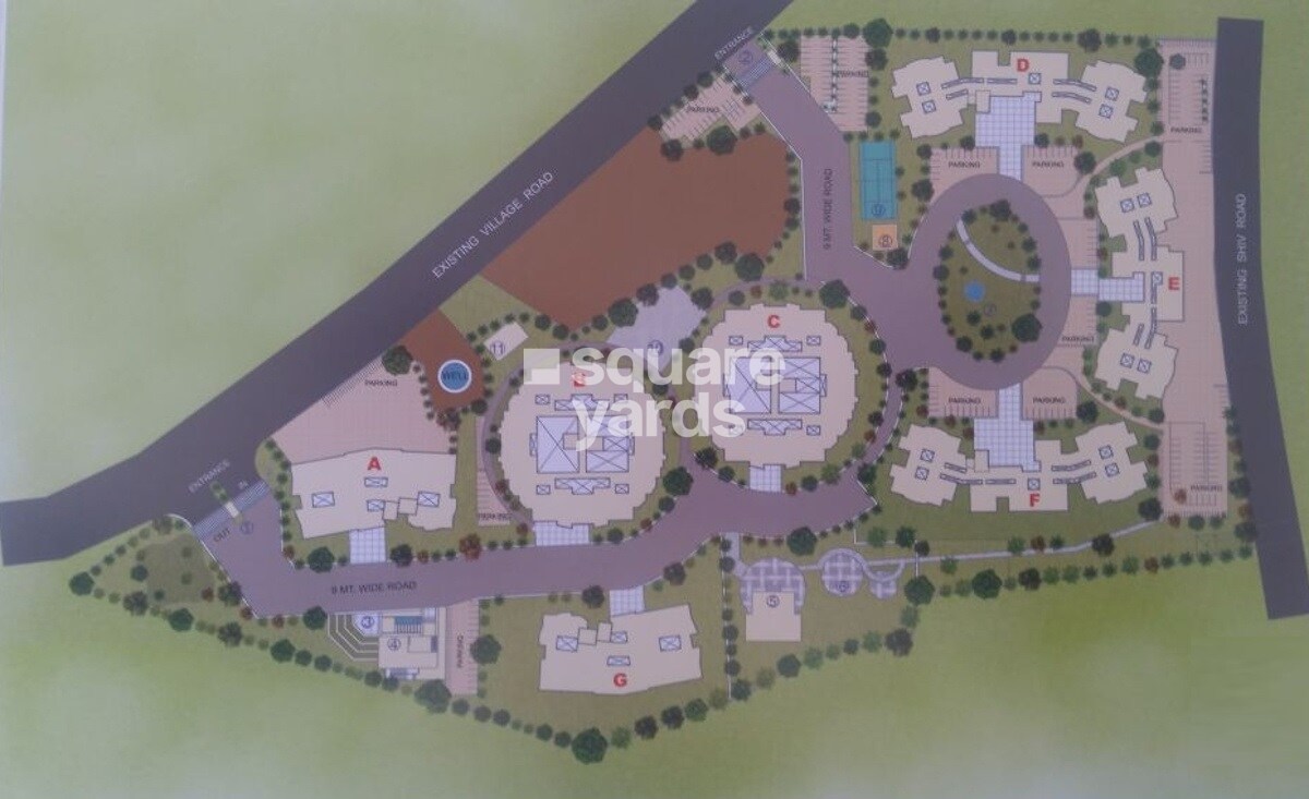 AP-Shree-Gajanan-Fortune-City_an aerial view of a street with a clock on it