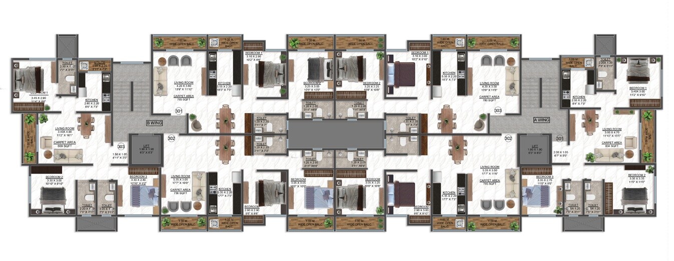 Avighna Amar Pushpakunj Floor Plans