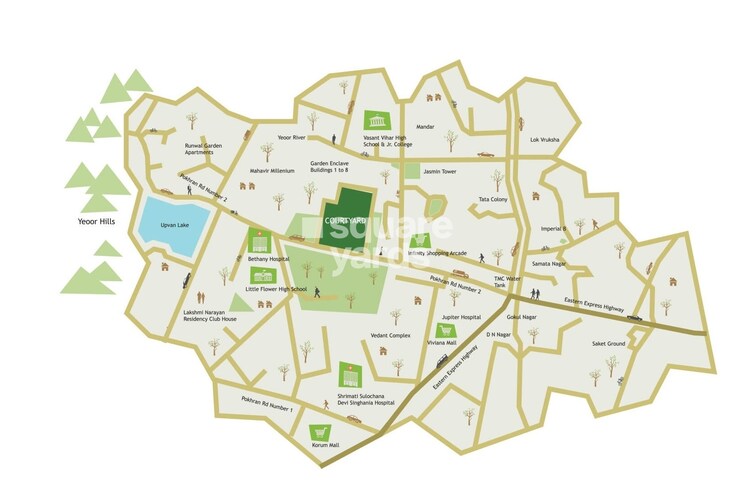 Courtyard by Narang Realty and The Wadhwa Group Location Image