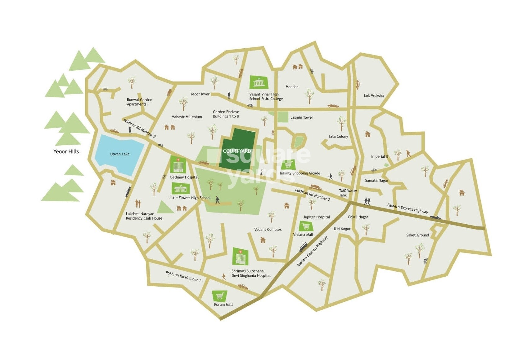 Courtyard by Narang Realty and The Wadhwa Group Location Image