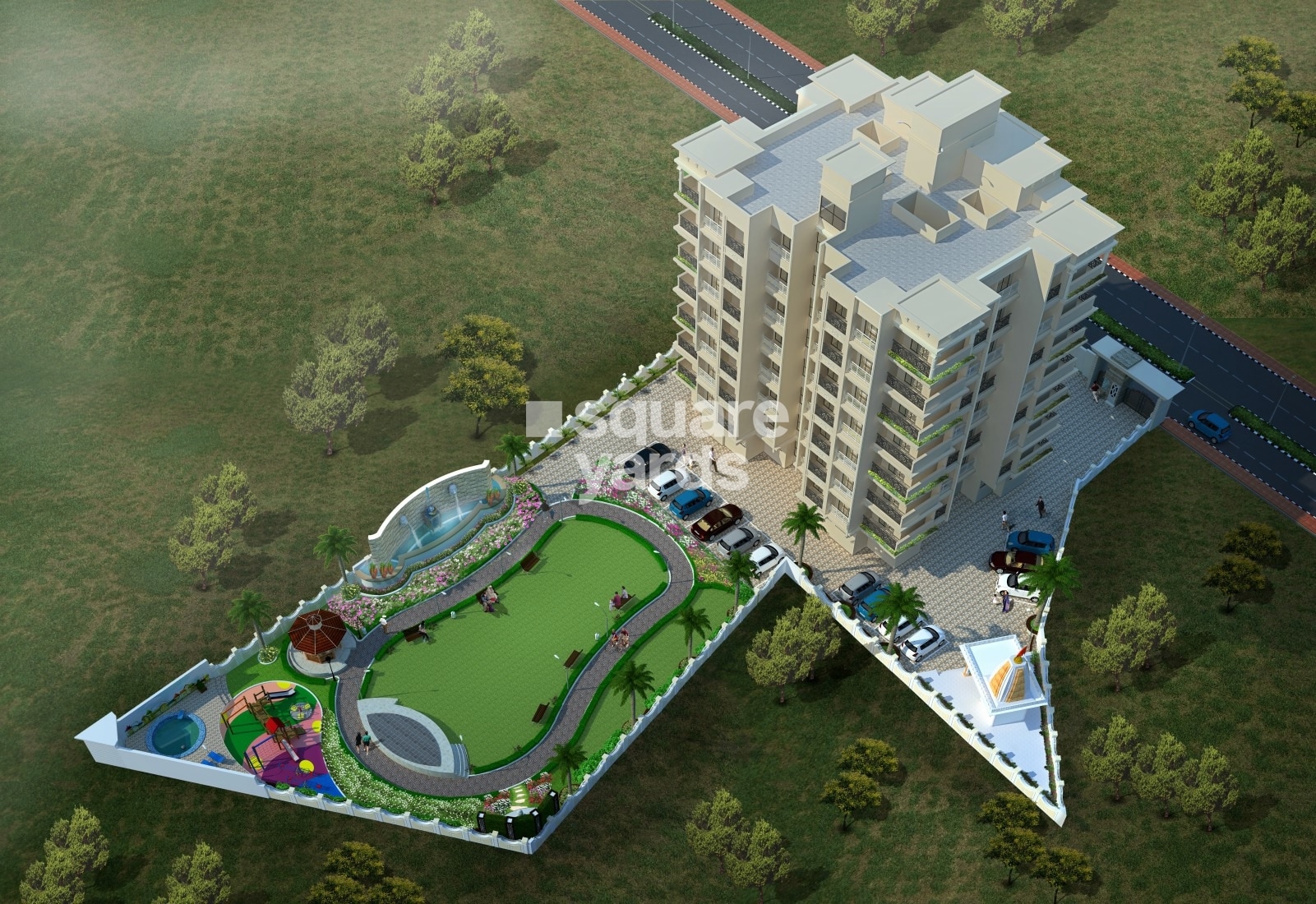 Dev-Luxuria-Badlapur-East_an aerial view of a large building with a train on top of it