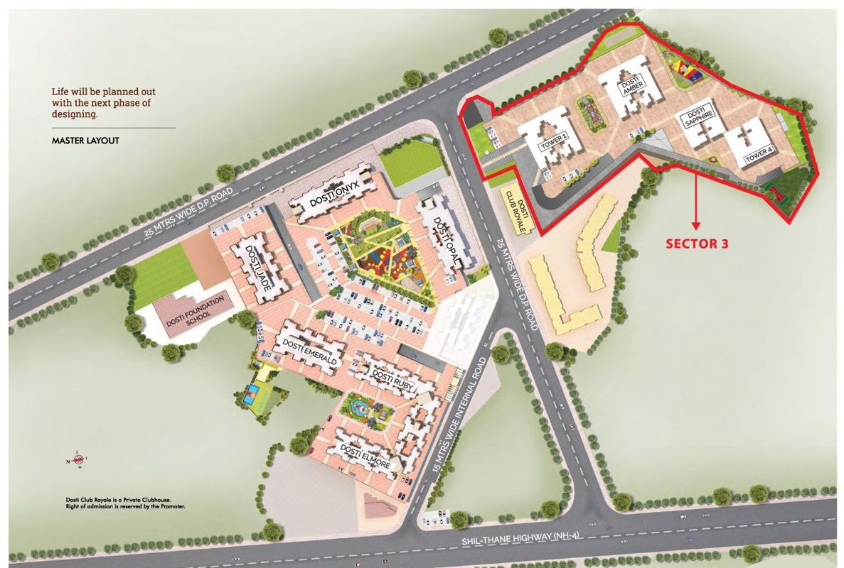 Dosti Group Planet North P180 Master Plan Image